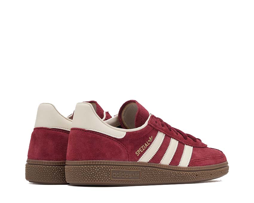 Adidas Handball Spezial Noble Maroon detail — suede and leather