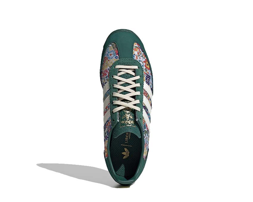 Adidas SL 72 OG x Liberty London détail — broderie florale et tige Collegiate Green