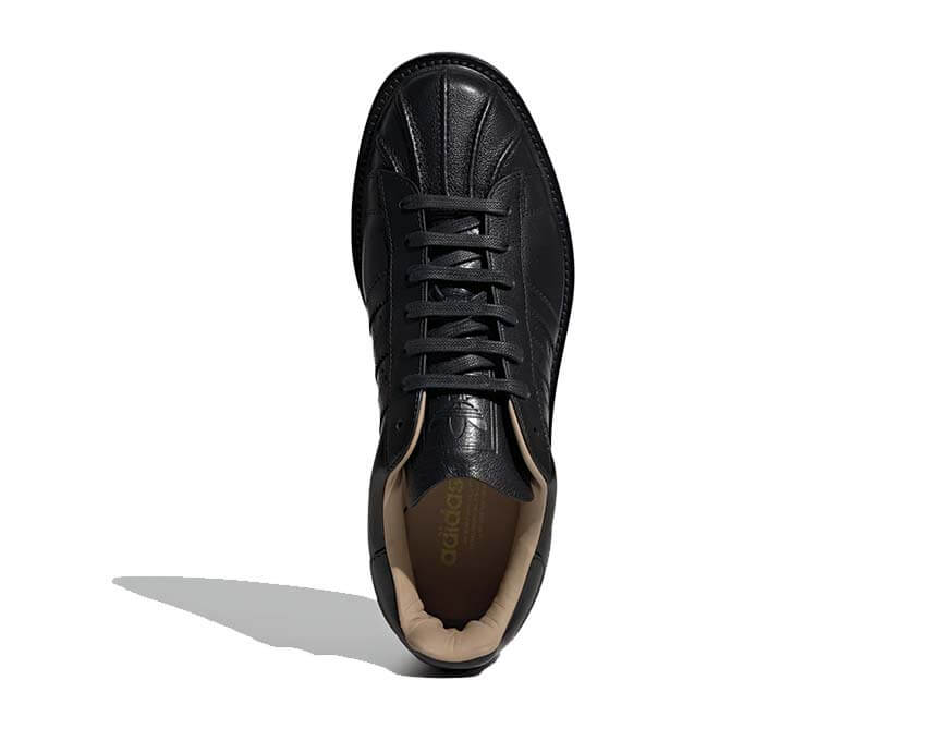 Adidas Superstar Lux MIG Core Black vue arrière — contrefort cuir noir raffiné