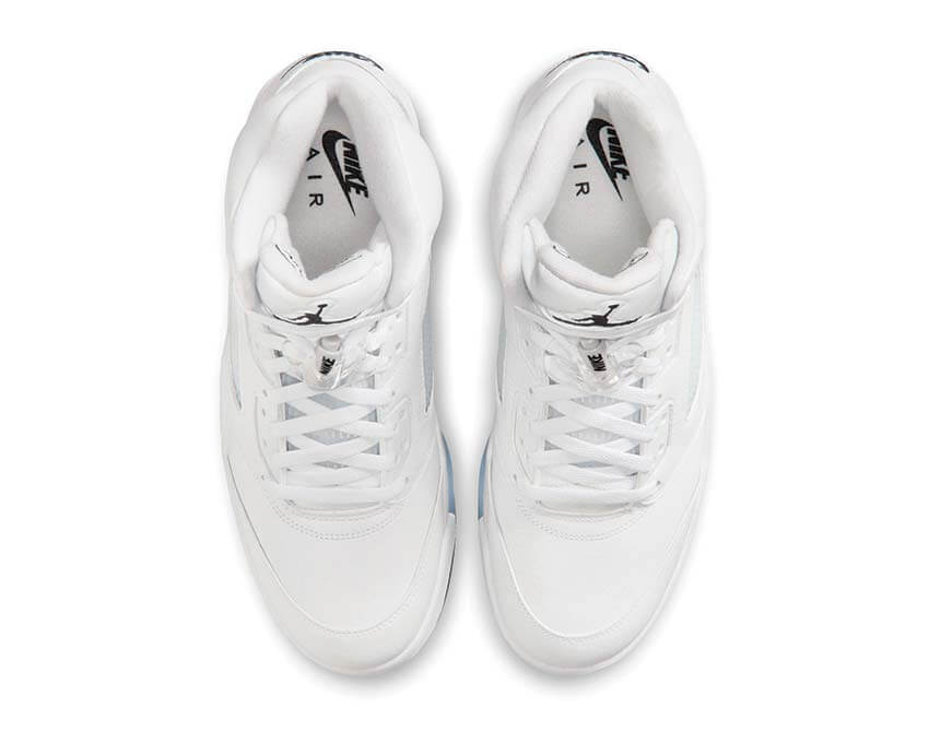 Air Jordan 5 Retro OG White Metallic — vue arrière talon argent et logo Jumpman