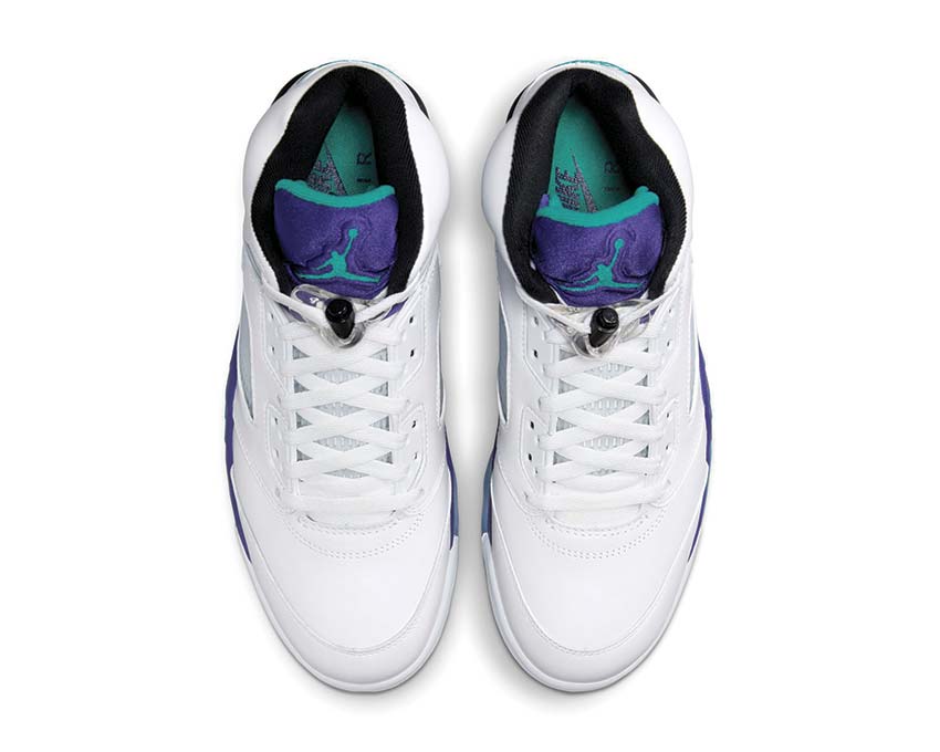 Air Jordan 5 Retro OG Grape blanc violet — vue arrière talon et logo Jumpman