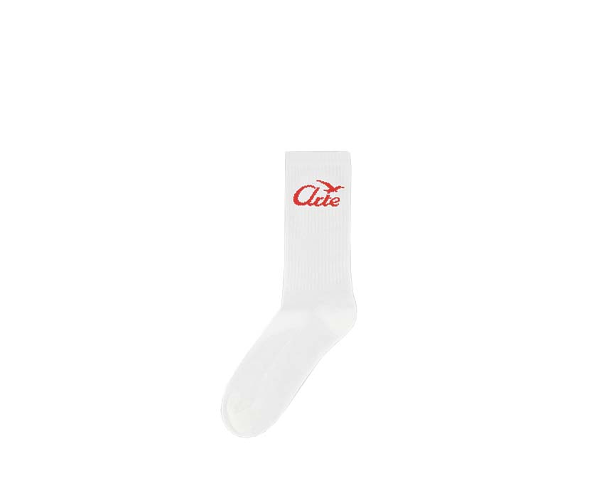 Arte Bird Logo Socks White — unisex socks embroidered bird logo