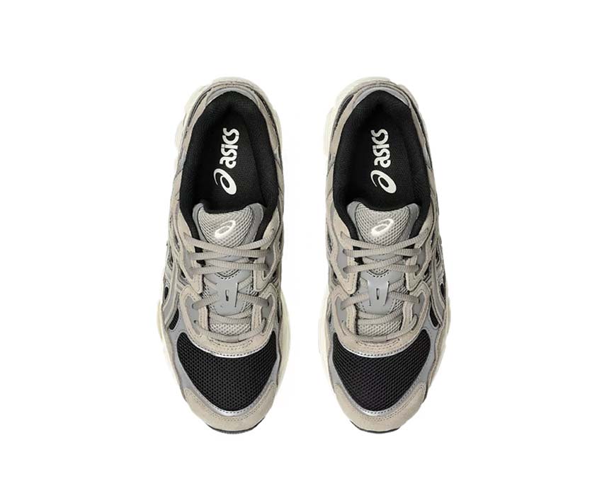 Asics Gel NYC Greige Black/Greige arrière — amorti Gel talon vintage