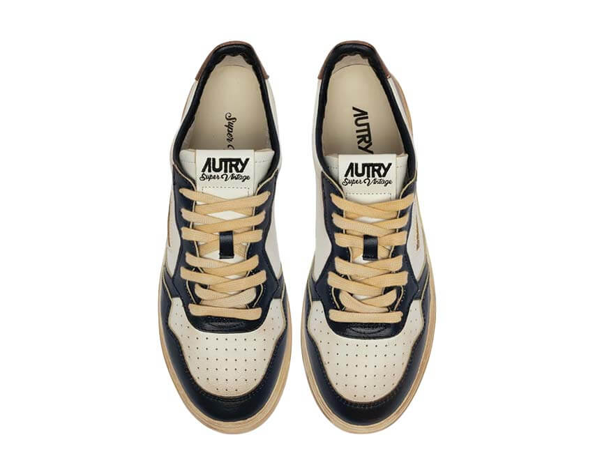 Autry Medalist Low Super Vintage dos — talon cuir multicolore Super Vintage