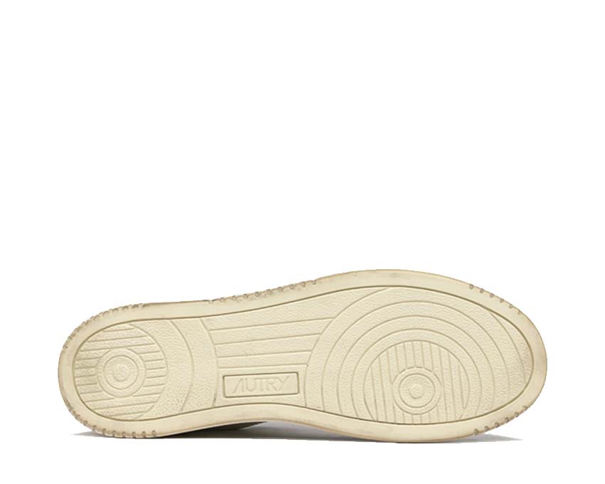 Autry Super Vintage Low White Caviar détail — logo brodé Autry bicolore