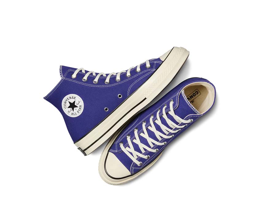 Converse Chuck 70 Hi Night Indigo/Egret Lilac detail — indigo egret contrast ankle patch