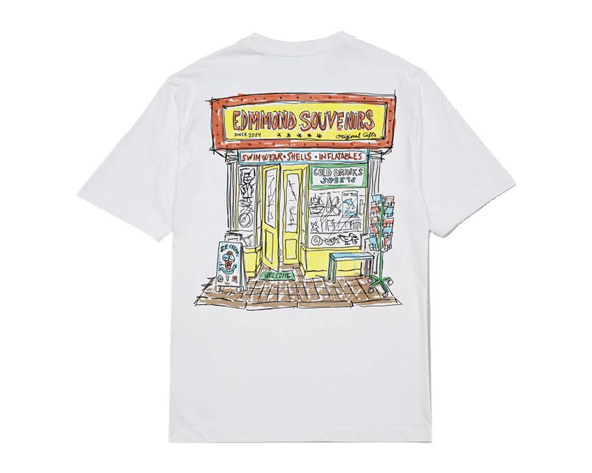 Edmmond Studios Souvenirs Tee Plain White vista laterale — stampa grafica souvenir