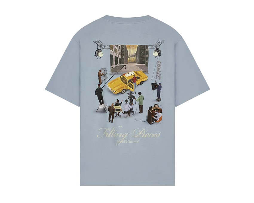 Filling Pieces T-Shirt Film Set Céleste dos — dos t-shirt bleu film set premium