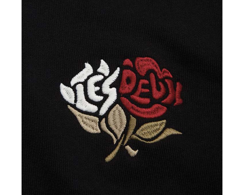 Les Deux Felipe Hoodie Black dettaglio — ricamo logo petto