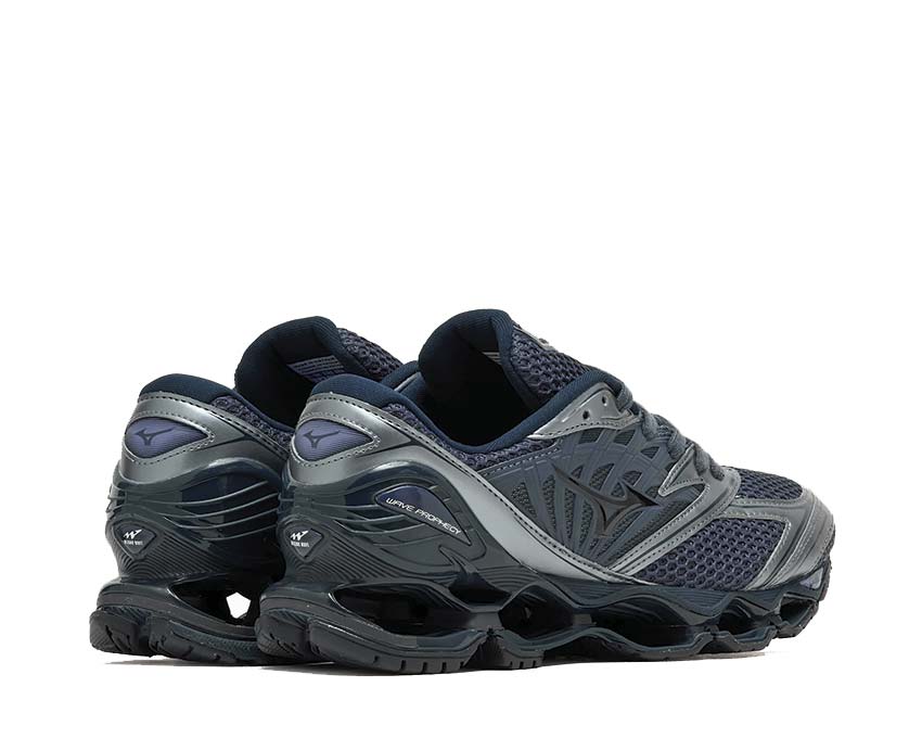 Mizuno Wave Prophecy LS Sport Odyssey Gray détail — logo Mizuno