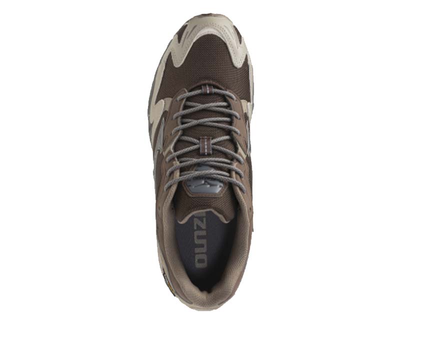 Mizuno Wave Rider 10 Cordura Chicory Coffee détail — coutures Cordura