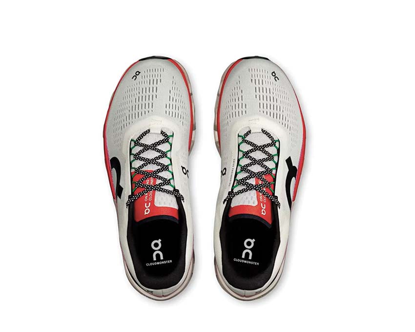 On Cloudmonster 2 Ivory/Silver détail — tige mesh running homme