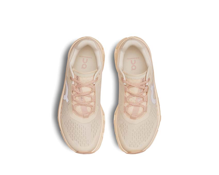 On Cloudmonster W White/Aurora detalle — parte superior mesh zapatilla running mujer
