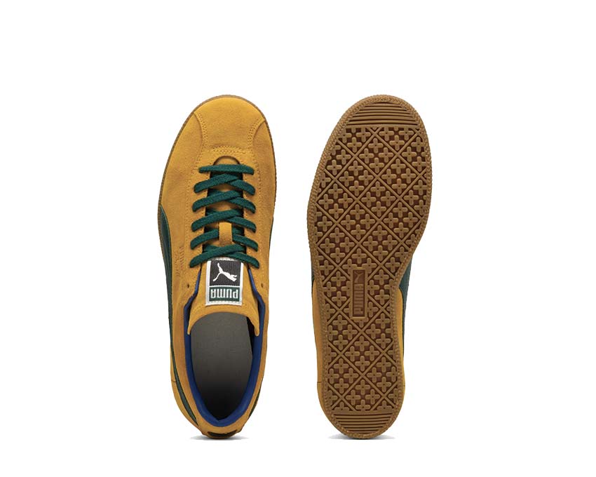 Puma Brasil Tangerine Dark Myrtle Detail — Retro-Fußball-Details