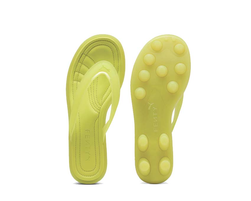 Puma x Fenty Cat Cleat Jelly Lime Sheen Detail — Jelly-Material Fenty