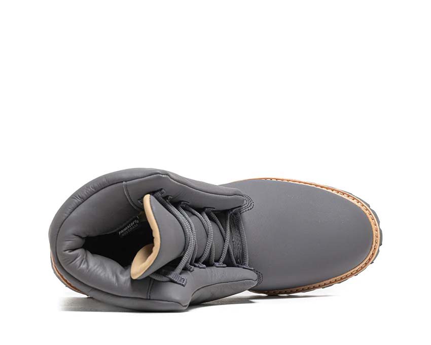 Timberland Vibram 6inch Lace Boot Dark Grey détail — tige cuir lacets
