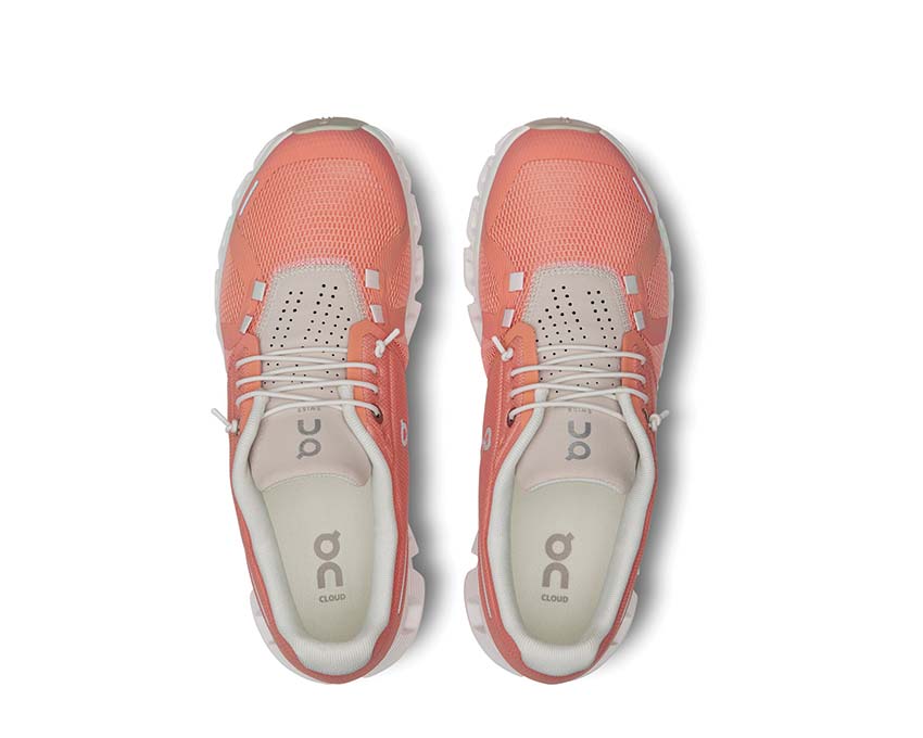 On Cloud 5 W Flamingo/Pearl détail — mesh respirant running femme