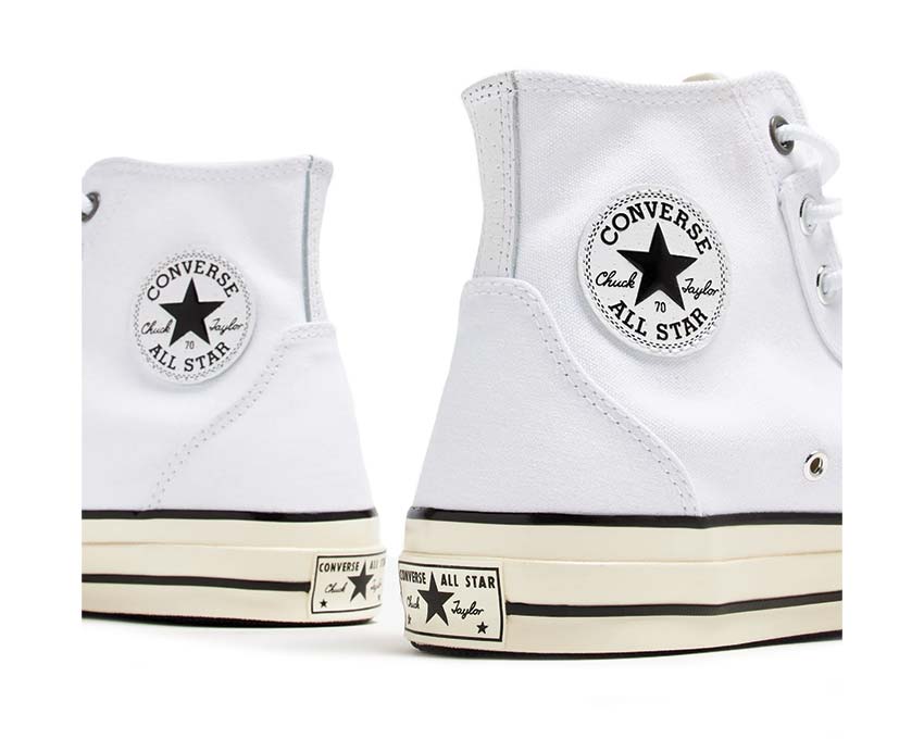 Converse Chuck 70 Hi Optical White détail — patch cheville toile blanc pur