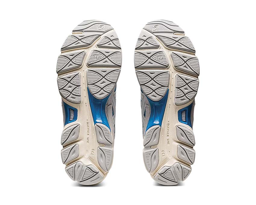Asics Gel NYC White/Dolphin Blue Rückansicht — Gel Fersen-Vintage-Dämpfung
