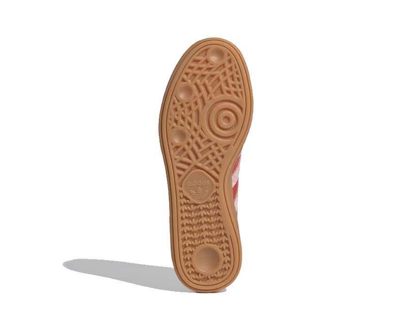 Adidas Handball Spezial Bright Red — vue arrière talon bicolore rouge rose