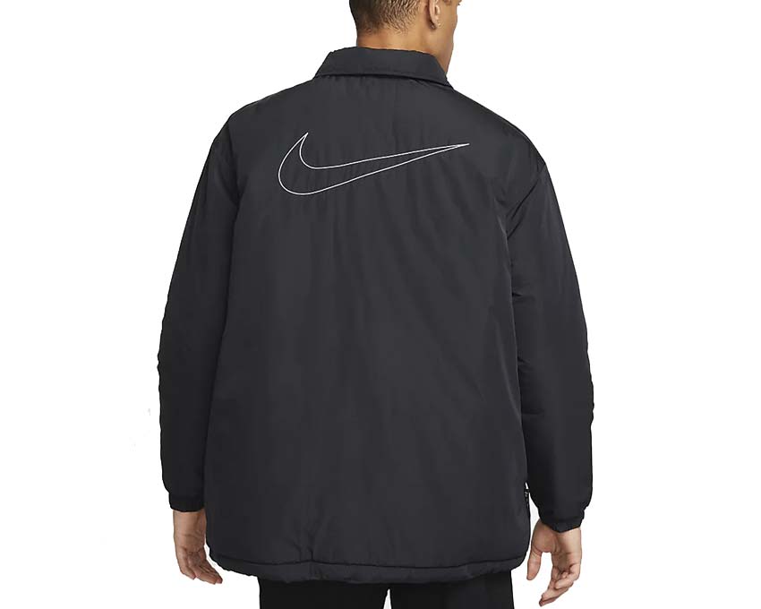Nike NSW Circa Filled Jacket Black — Detail Kragen und Reißverschluss NSW