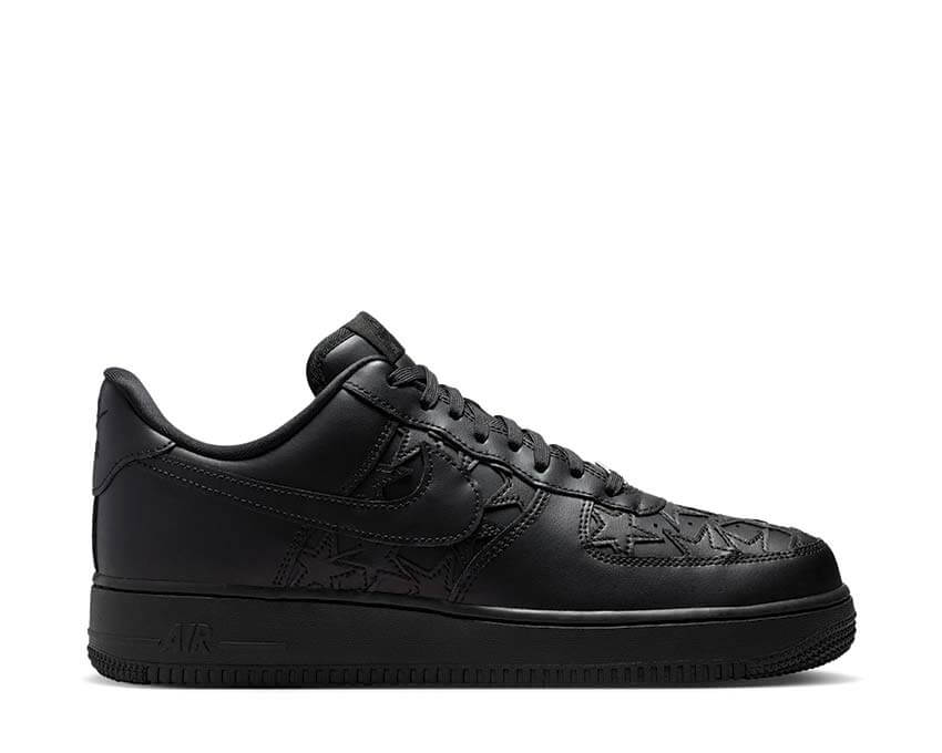 Nike Force 1 '07 Edge noir — sneakers cuir étoiles all-black homme