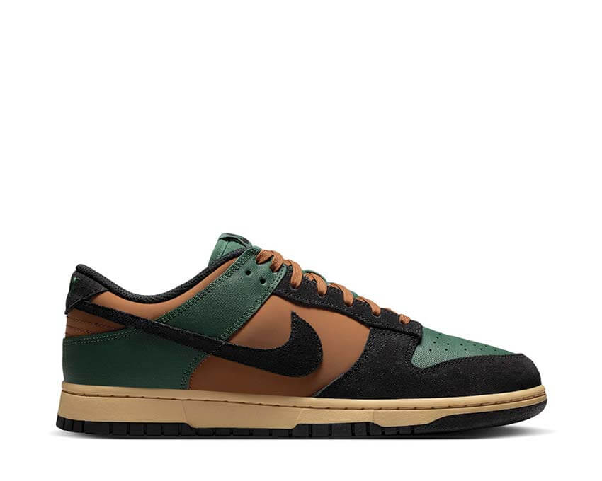 Nike Dunk Low Retro Fir Black — sneakers cuir premium vert forêt