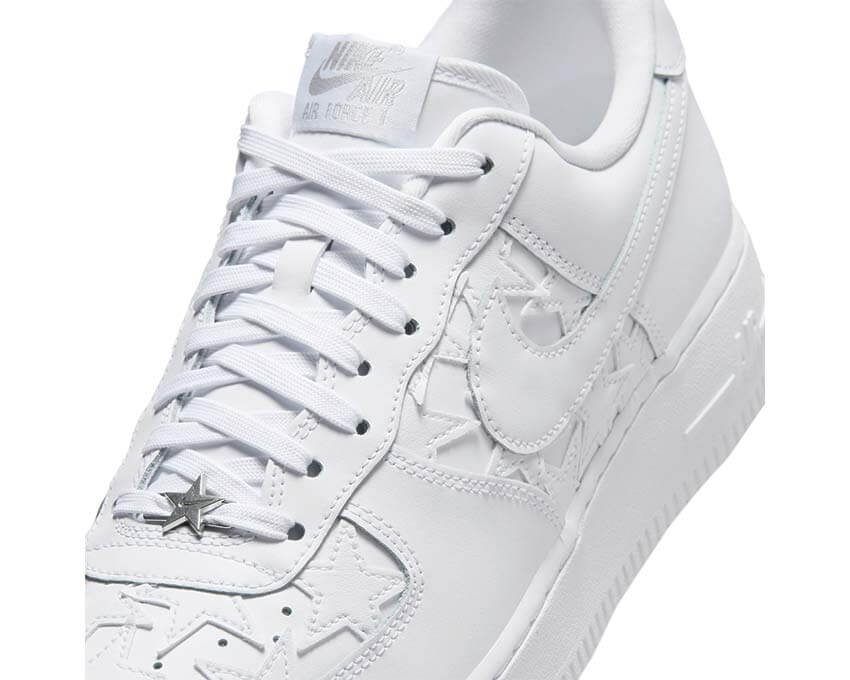 Nike Force 1 '07 Edge blanc — sneakers cuir étoiles deubré argenté