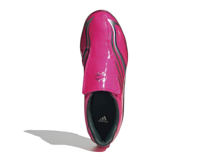 Adidas F50 Adiframe Shock Pink — vista frontale rosa neon sneakers sport