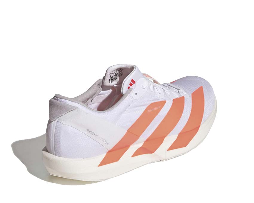 Adidas Adizero Adios 9 Lucid Orange detalle — parte superior mesh transpirable