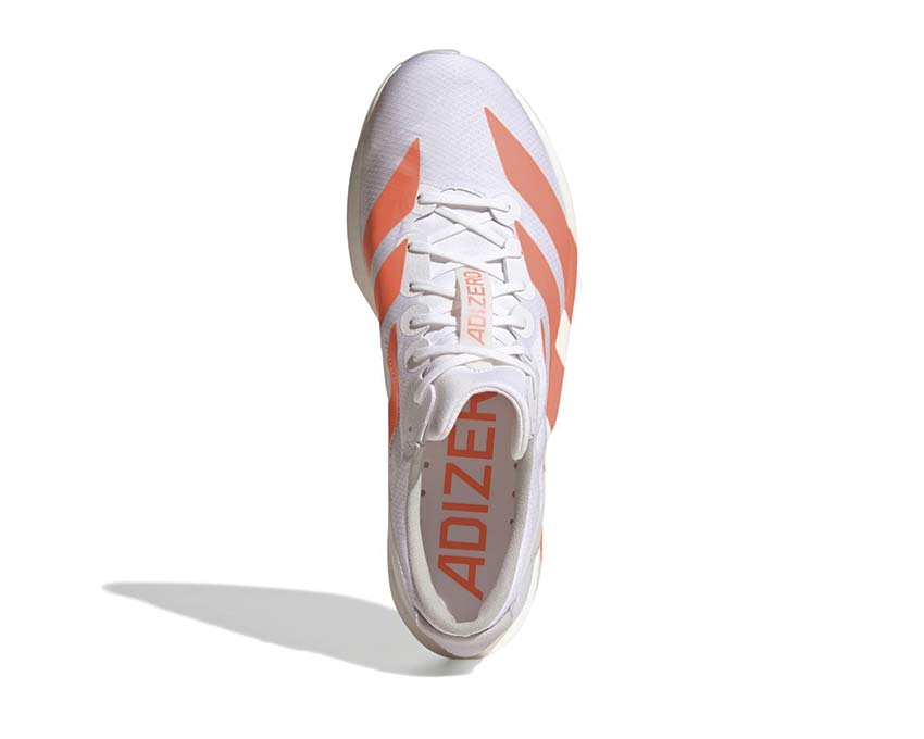 Adidas Adizero Adios 9 Lucid Orange — vista trasera talón
