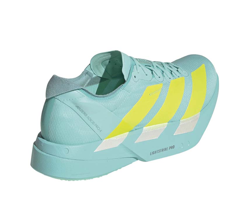 Adidas Adizero Adios Pro 4 Flash Aqua Seitenansicht — Lightstrike Pro Dämpfung