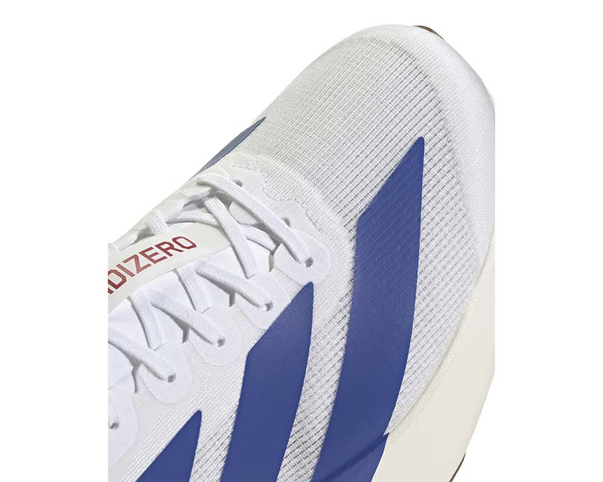 Adidas Adizero Evo SL Royal Blue vue latérale — mesh structuré bleu roi
