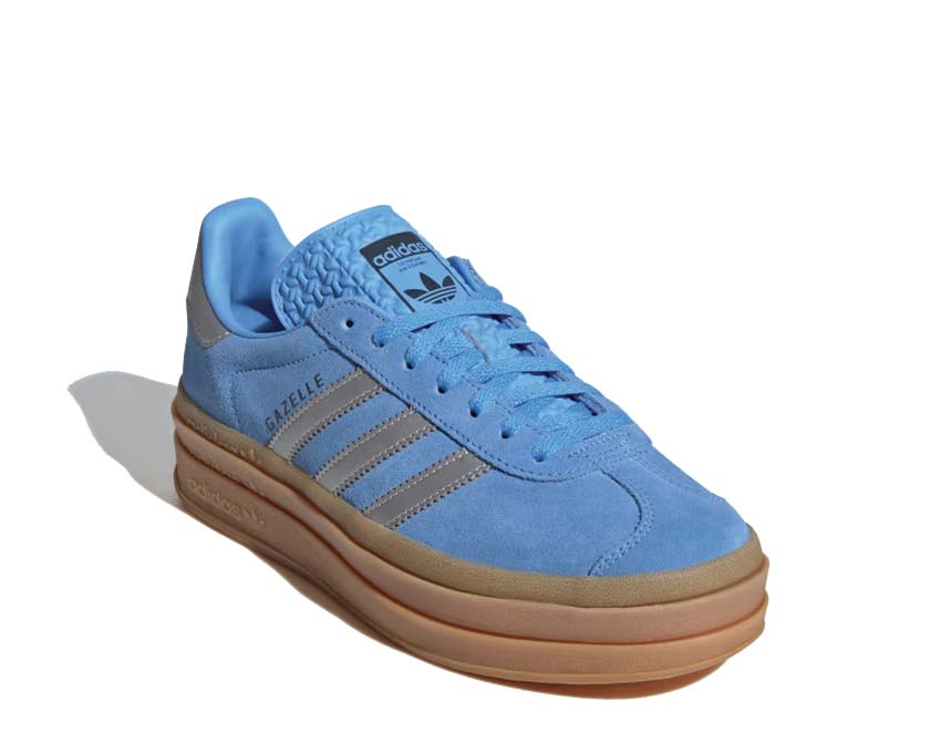 Adidas Gazelle Bold W Blue Burst lateral — suela plataforma XXL elevada azul