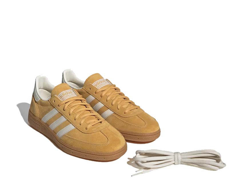 Adidas Handball Spezial Preloved Yellow Cream White semelle — semelle gomme fine indoor
