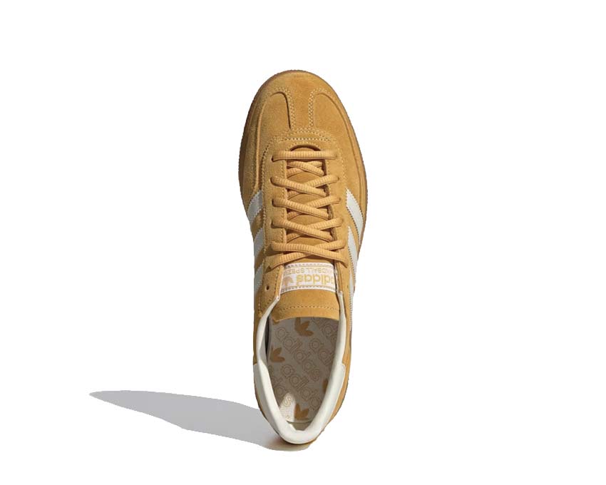 Adidas Handball Spezial Preloved Yellow Cream White détail — tige suède jaune et three stripes