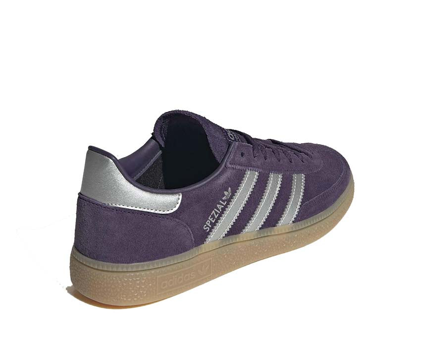 Adidas Handball Spezial W Aurora Plum détail — empiècements daim et languette