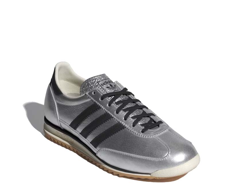 Adidas SL 72 OG Silver Metallic Core Black vista lateral — perfil metallic y mesh