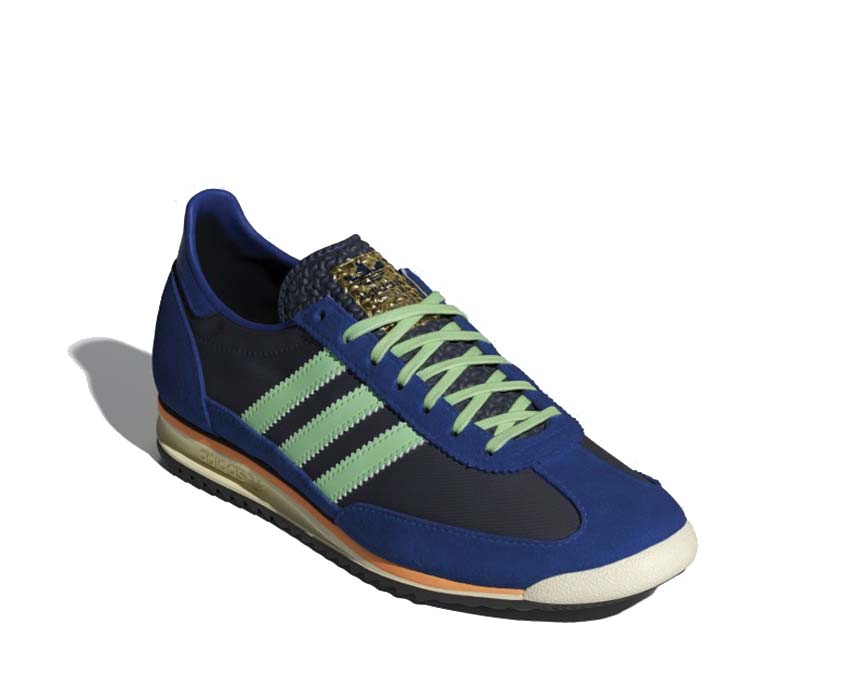 Adidas SL 72 OG W Night Indigo Green Blue Seitenansicht — Retro-Indigo-Laufprofil