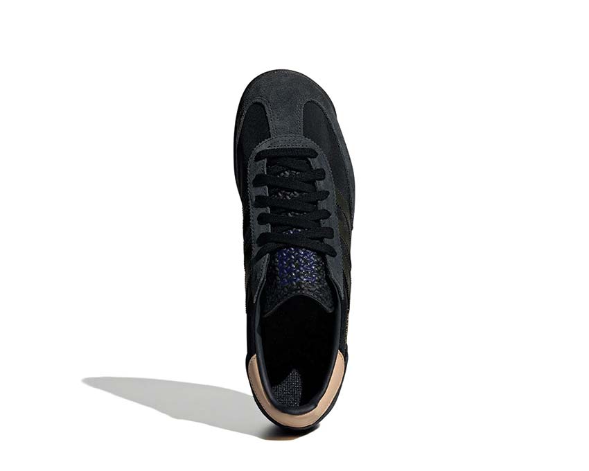 Adidas SL 72 RS Black Shadow Olive détail — 3 bandes contrastées olive