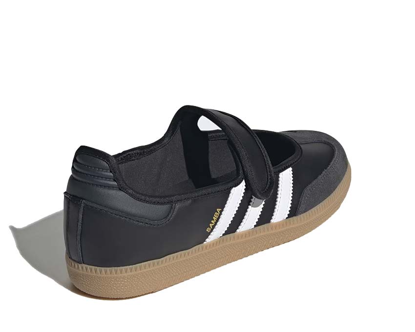 Adidas Samba Jane W Cloud White Carbon détail — empiècement cuir et Core Black