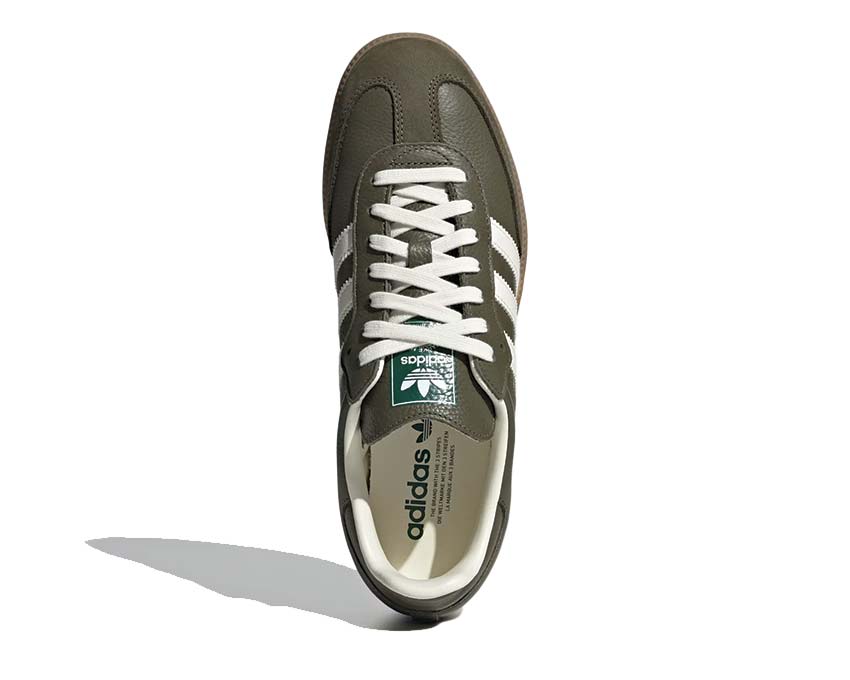 Adidas Samba OG Dark Khaki — Rückansicht Fersenbereich