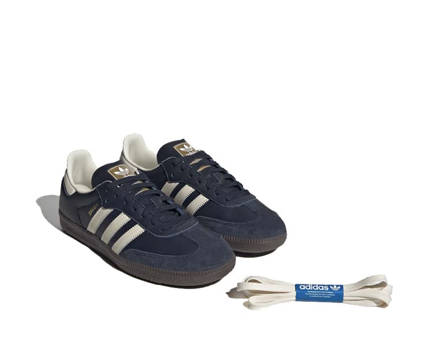 Adidas Samba OG Night Navy Sohle — natürliche beige Gummisohle