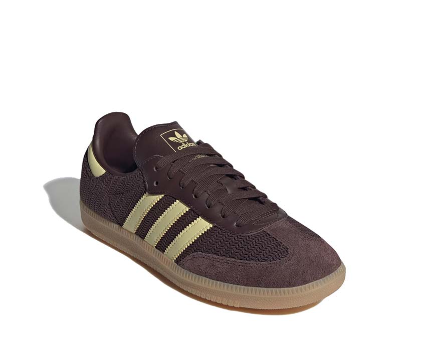 Adidas Samba OG Shadow Brown suola — suola Gum giallo Powder Yellow