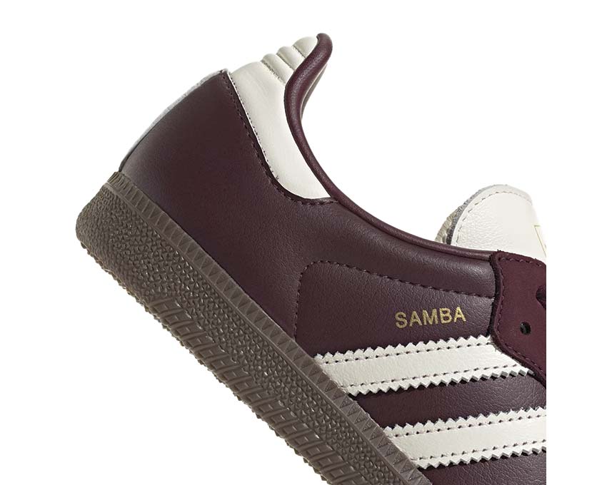 Adidas Samba OG W Maroon vue latérale — bande Three Stripes