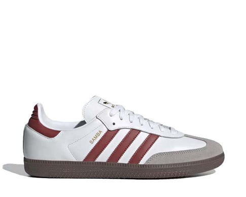 Adidas Samba OG White Preloved Ruby — sneaker unisexe blanc et rouge vintage