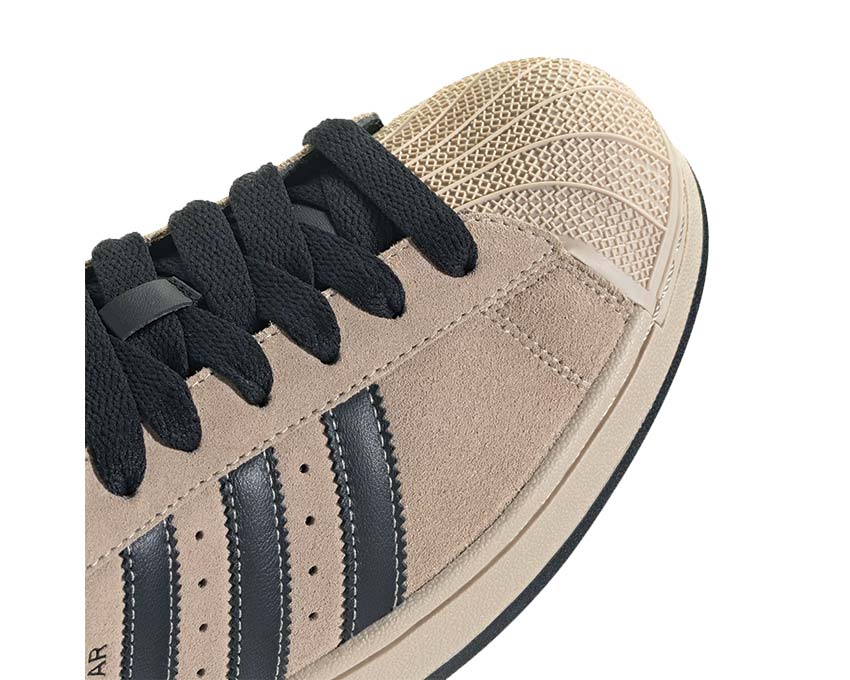 Adidas Superstar II Stone Khaki vista lateral — puntera concha icónica