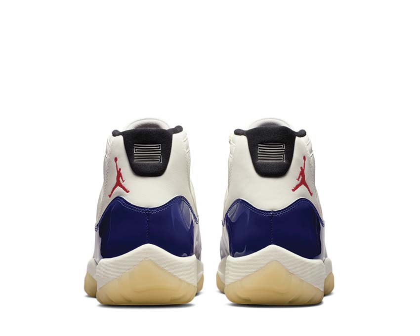 Air Jordan 11 Retro Rare Air dunkelblau — Rückansicht iconic Jordan 11 Lackleder Sneaker