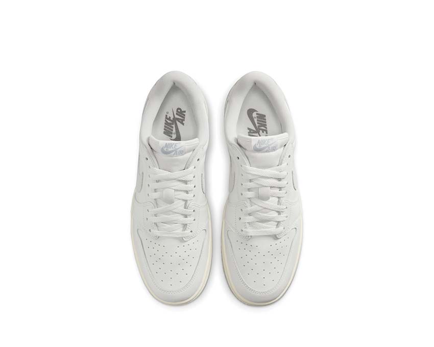 Jordan Air Jordan 1 Low '85 Neutral Grey detalle — parte superior cuero vintage hombre