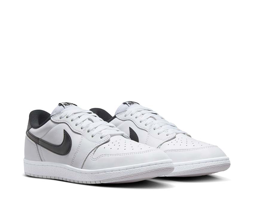 Jordan Air Jordan 1 Low '85 Metallic Black White Black Neutral Grey vue latérale — cuir lisse